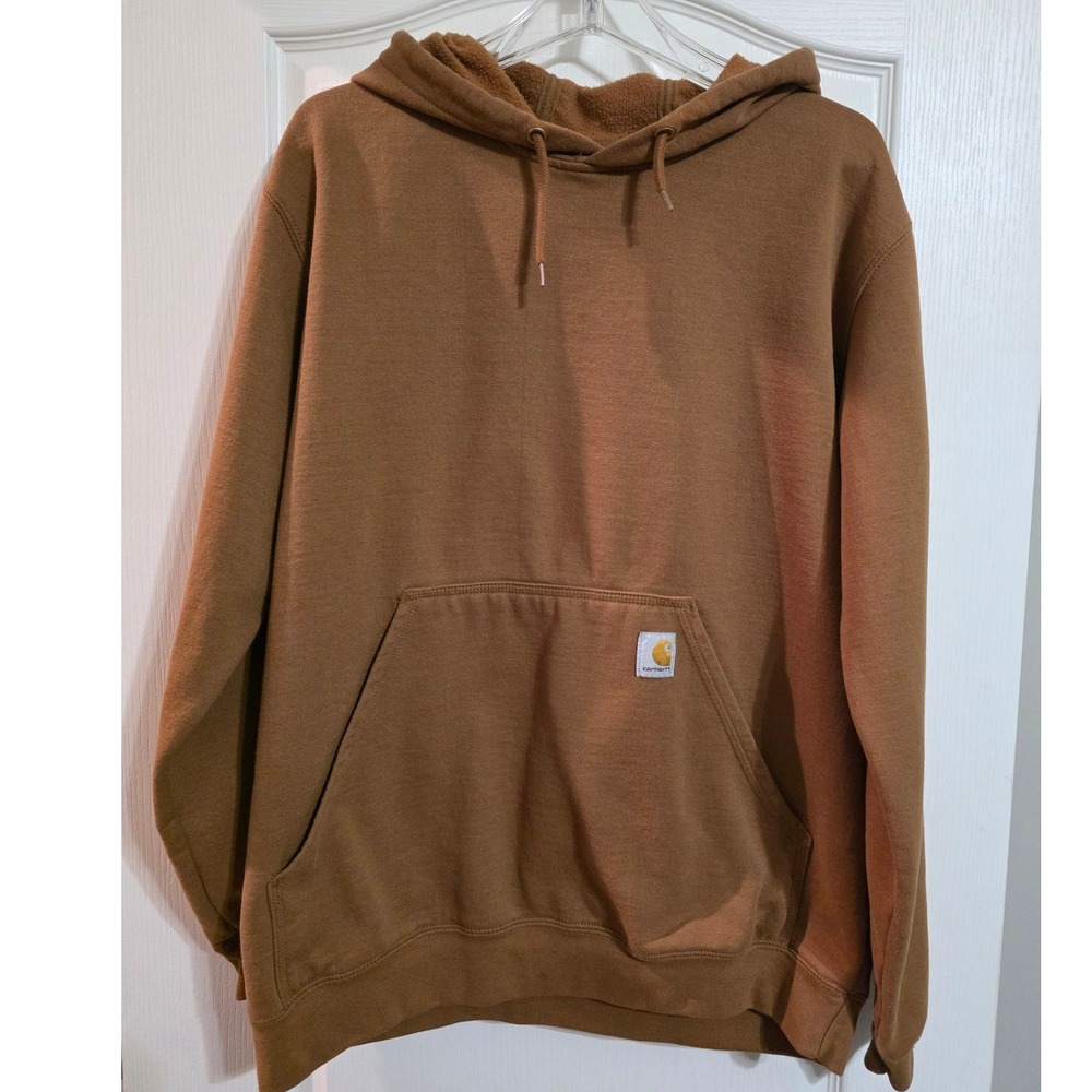 Carhartt Men's Medium Brown Loose Fit Classic Long Sleeve Hoodie Work Layering